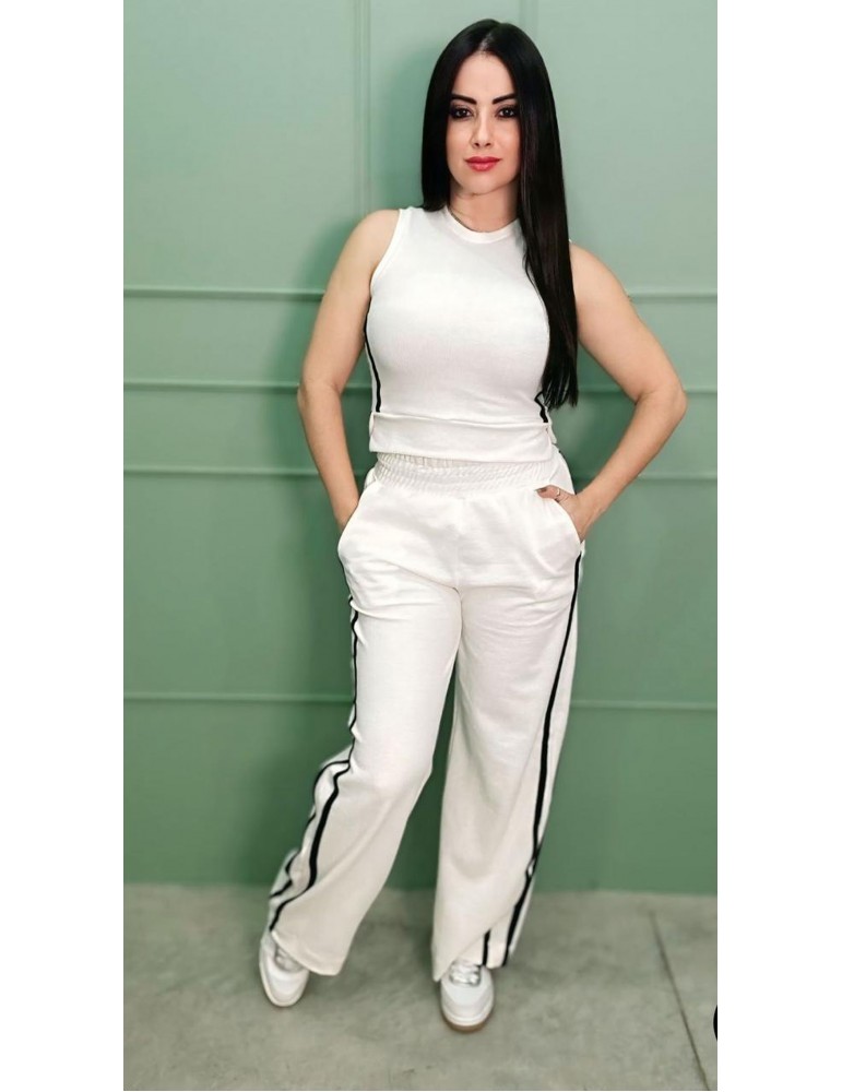 Conjunto Bianca Blusa/Calça Off White