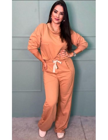 Conjunto Layanne Blusa/Calça Capuccino
