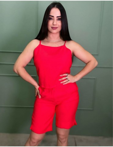 Conjunto Jana (Blusa/Jorts) Coral