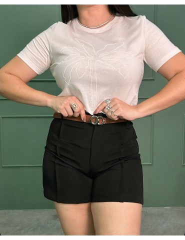 Shorts Alfaiataria (Ref.ME2647 c/cinto) Preto