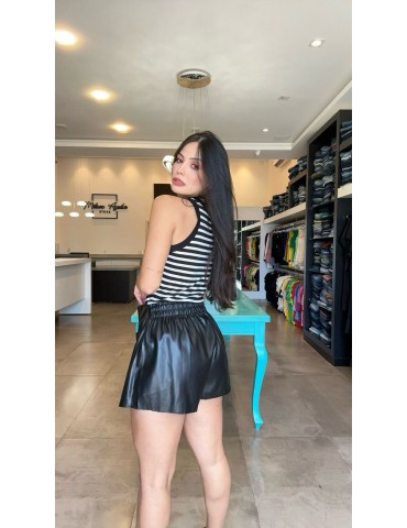 Shorts Saia Courino Preto